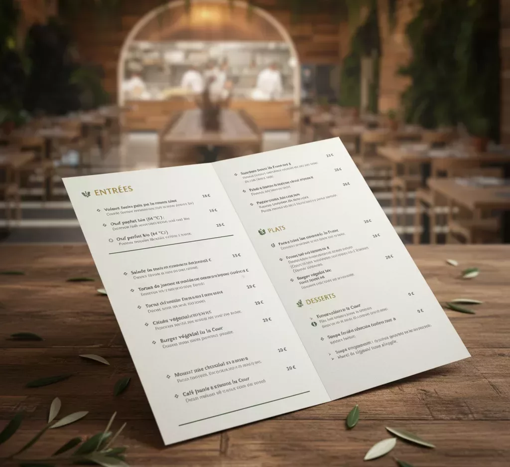 Carte du menu du restaurant La Cour